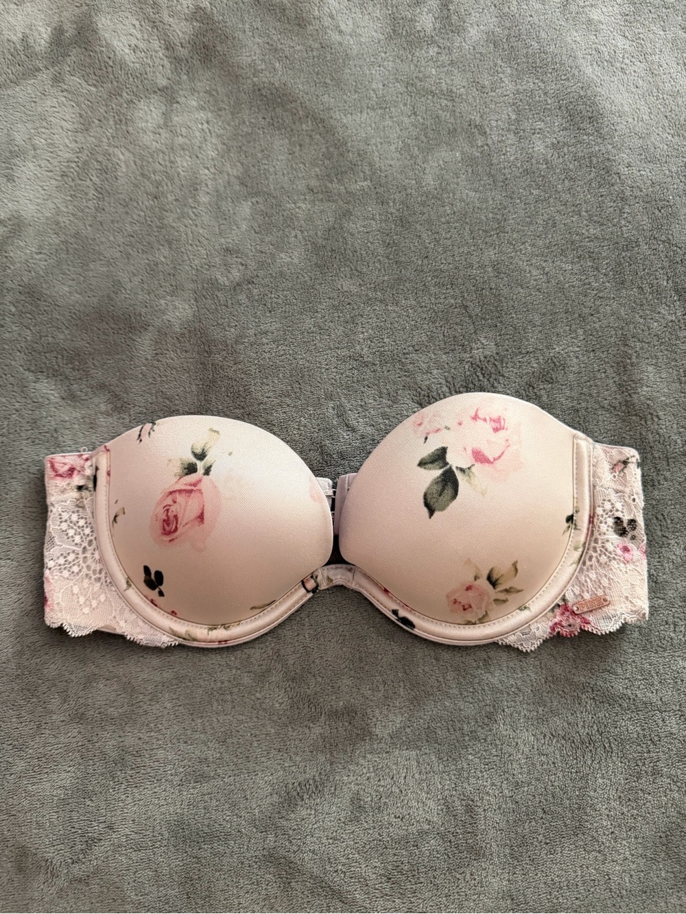 Victoria's Secret Floral Strapless Bra - Light Pink